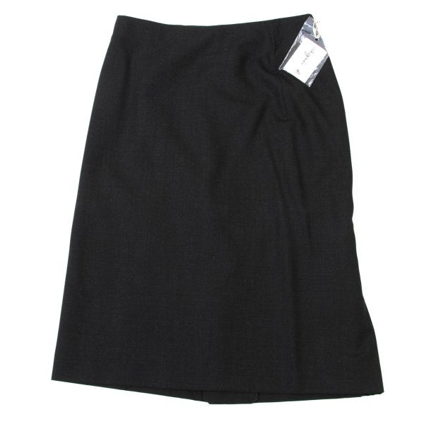 agnes b. Wool A-Line Midi Skirt Charcoal Size 36