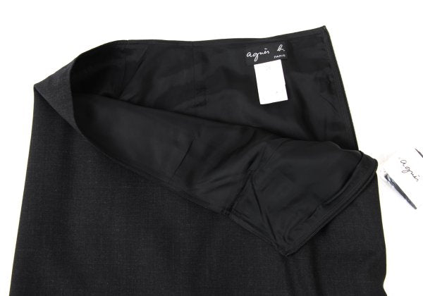 agnes b. Wool A-Line Midi Skirt Charcoal Size 36