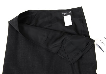 agnes b. Wool A-Line Midi Skirt Charcoal Size 36