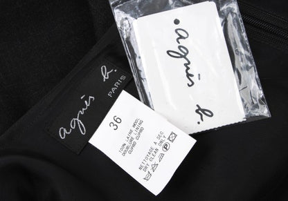 agnes b. Wool A-Line Midi Skirt Charcoal Size 36