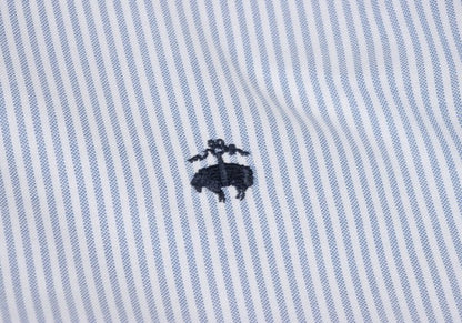 Brooks Brothers Striped Button-Down Shirt Light Blue Size S