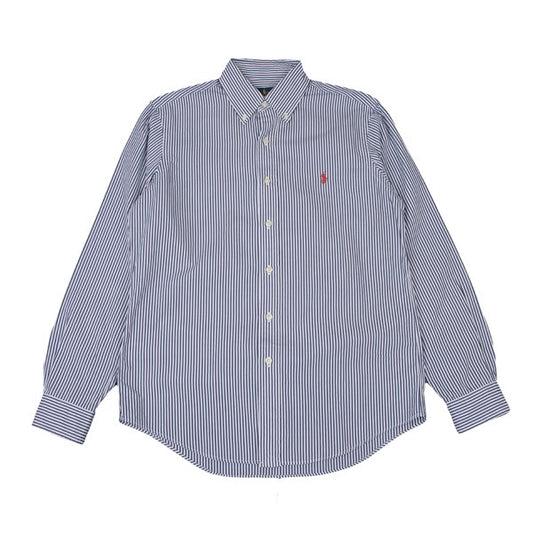 Ralph Lauren Cotton Striped Button Down Navy White Shirt Size S