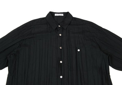 ISSEY MIYAKE MEN 97AW Poly Wrinkle Pleat Shirt Black Size L