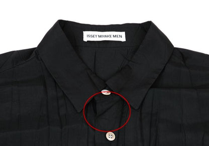 ISSEY MIYAKE MEN 97AW Poly Wrinkle Pleat Shirt Black Size L