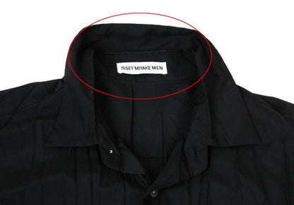 ISSEY MIYAKE MEN 97AW Poly Wrinkle Pleat Shirt Black Size L
