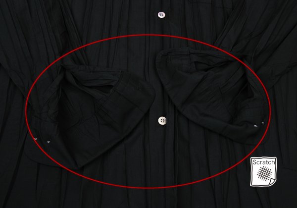 ISSEY MIYAKE MEN 97AW Poly Wrinkle Pleat Shirt Black Size L