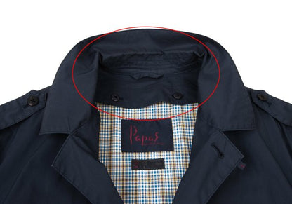 Papas Cotton Poly Check Liner Coat Navy Size 48M