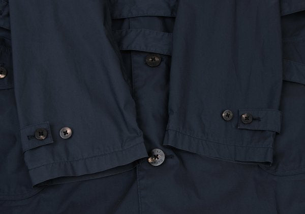 Papas Cotton Poly Check Liner Coat Navy Size 48M