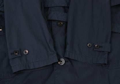 Papas Cotton Poly Check Liner Coat Navy Size 48M