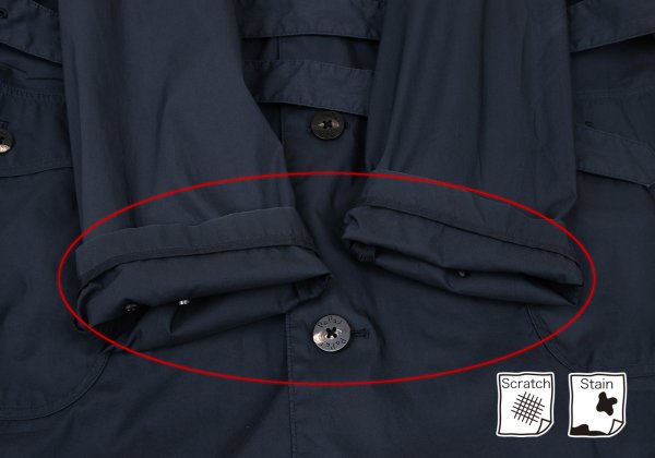 Papas Cotton Poly Check Liner Coat Navy Size 48M