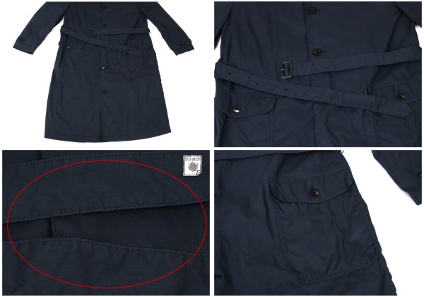 Papas Cotton Poly Check Liner Coat Navy Size 48M