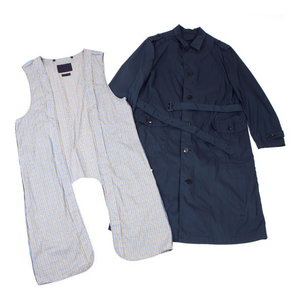 Papas Cotton Poly Check Liner Coat Navy Size 48M