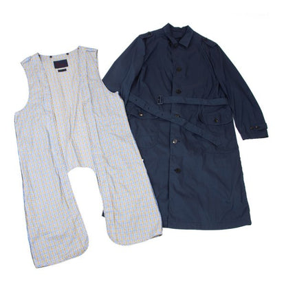 Papas Cotton Poly Check Liner Coat Navy Size 48M