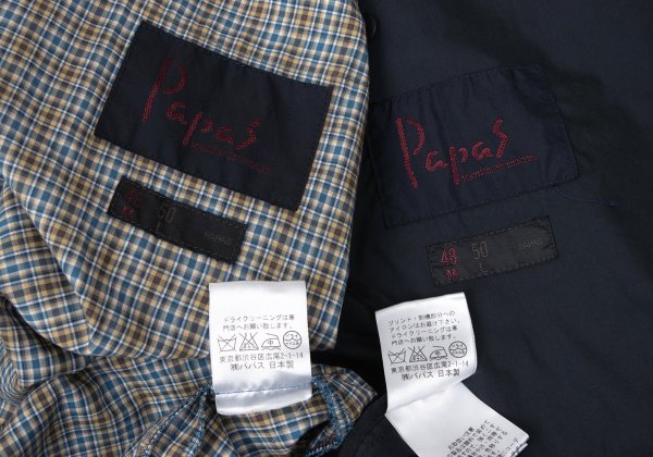 Papas Cotton Poly Check Liner Coat Navy Size 48M