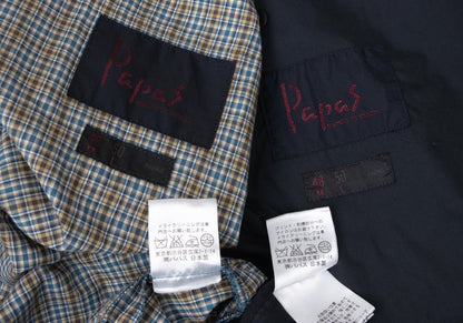 Papas Cotton Poly Check Liner Coat Navy Size 48M