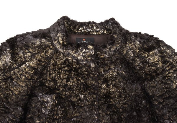 L'EQUIPE YOSHIE INABA Metallic Paint Jacket Brown Size 40