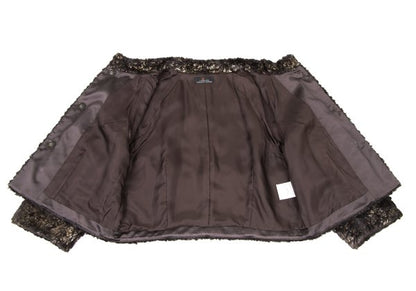 L'EQUIPE YOSHIE INABA Metallic Paint Jacket Brown Size 40