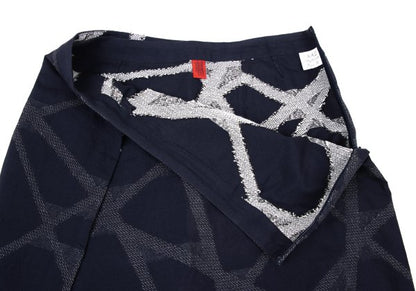 ISSEY MIYAKE HaaT Pattern Woven Cotton Skirt Blue Size 3