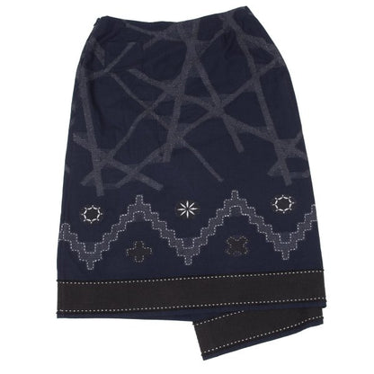 ISSEY MIYAKE HaaT Pattern Woven Cotton Skirt Blue Size 3