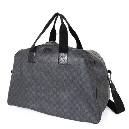 GUCCI GG Black GG Supreme PVC Coated Boston Bag