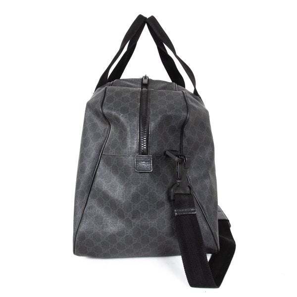 GUCCI GG Black GG Supreme PVC Coated Boston Bag