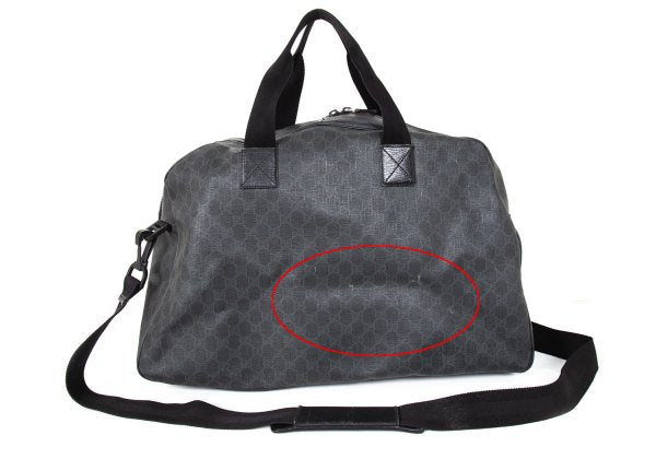 GUCCI GG Black GG Supreme PVC Coated Boston Bag