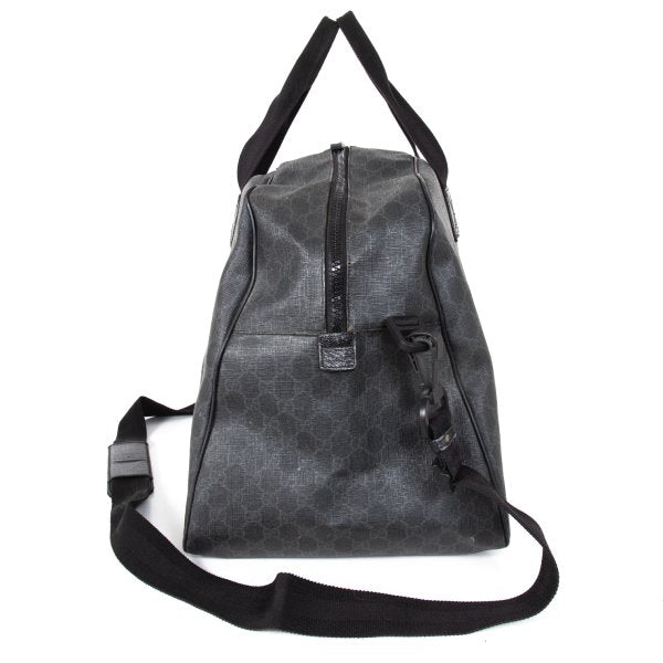 GUCCI GG Black GG Supreme PVC Coated Boston Bag
