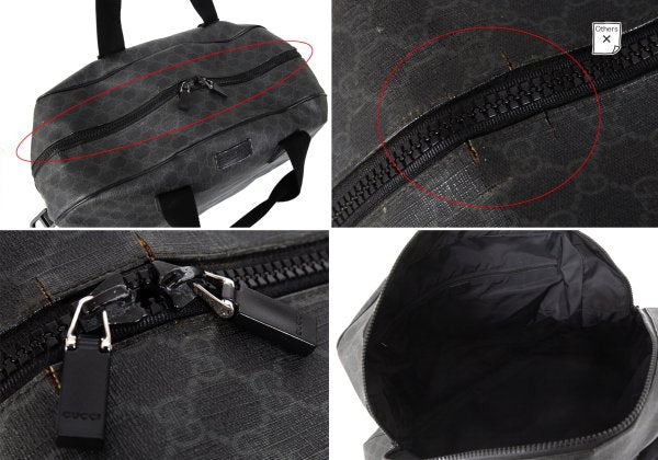 GUCCI GG Black GG Supreme PVC Coated Boston Bag