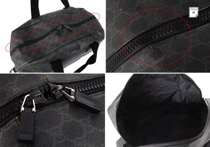 GUCCI GG Black GG Supreme PVC Coated Boston Bag