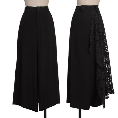 Yohji Yamamoto 25SS Flower Lace Panel Pants Black Size 2