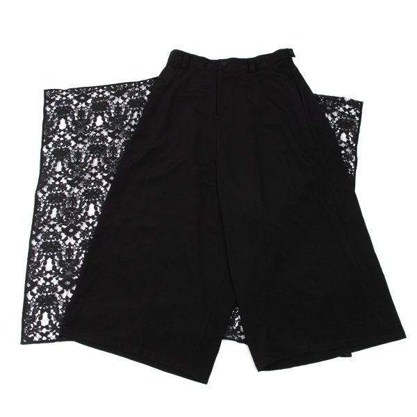 Yohji Yamamoto 25SS Flower Lace Panel Pants Black Size 2