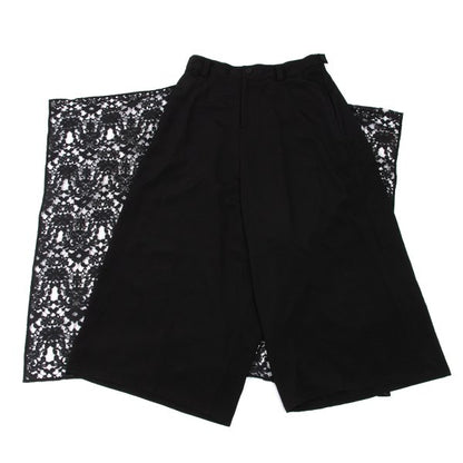 Yohji Yamamoto 25SS Flower Lace Panel Pants Black Size 2