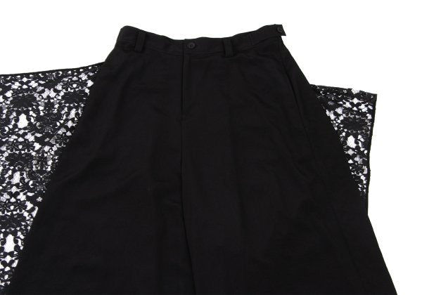 Yohji Yamamoto 25SS Flower Lace Panel Pants Black Size 2