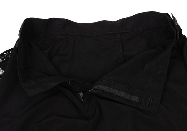 Yohji Yamamoto 25SS Flower Lace Panel Pants Black Size 2