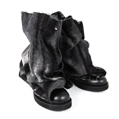 LIMI feu 25SS Leather Detachable Leg Black Grey Sneakers Size 26CM