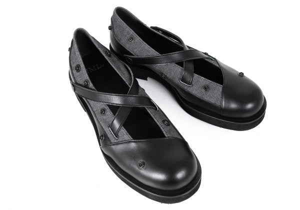 LIMI feu 25SS Leather Detachable Leg Black Grey Sneakers Size 26CM