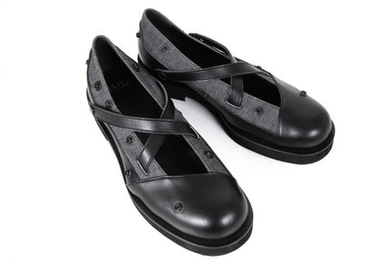 LIMI feu 25SS Leather Detachable Leg Black Grey Sneakers Size 26CM