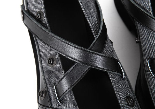 LIMI feu 25SS Leather Detachable Leg Black Grey Sneakers Size 26CM