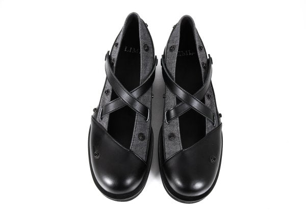 LIMI feu 25SS Leather Detachable Leg Black Grey Sneakers Size 26CM