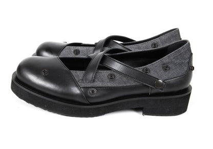 LIMI feu 25SS Leather Detachable Leg Black Grey Sneakers Size 26CM