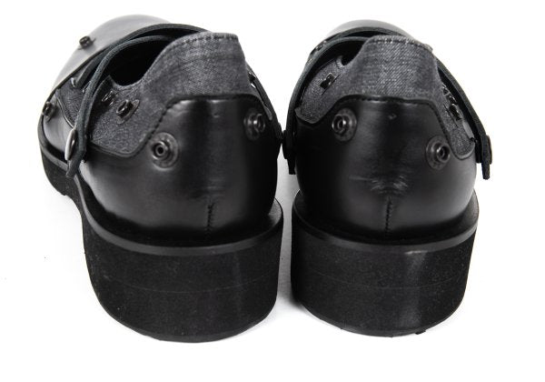 LIMI feu 25SS Leather Detachable Leg Black Grey Sneakers Size 26CM