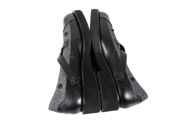 LIMI feu 25SS Leather Detachable Leg Black Grey Sneakers Size 26CM
