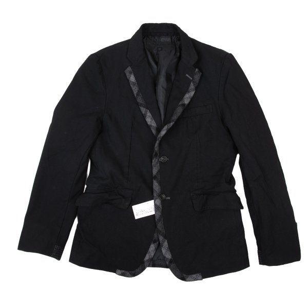 COMME des GARCONS HOMME Dyed Poly Lapel Black Grey Jacket Size S