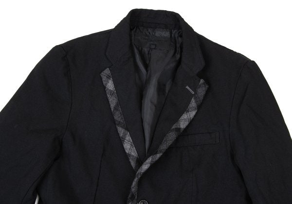 COMME des GARCONS HOMME Dyed Poly Lapel Black Grey Jacket Size S