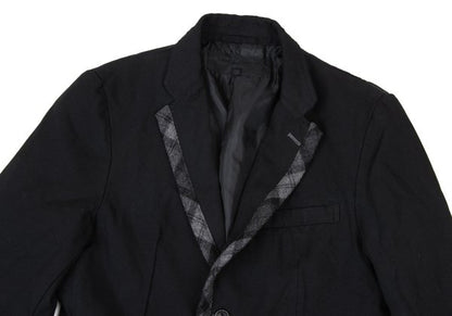 COMME des GARCONS HOMME Dyed Poly Lapel Black Grey Jacket Size S