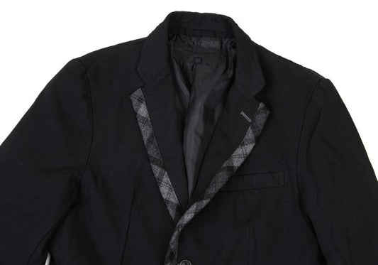 COMME des GARCONS HOMME Dyed Poly Lapel Black Grey Jacket Size S