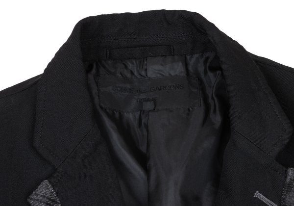 COMME des GARCONS HOMME Dyed Poly Lapel Black Grey Jacket Size S