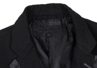 COMME des GARCONS HOMME Dyed Poly Lapel Black Grey Jacket Size S