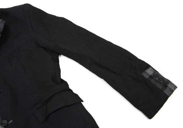 COMME des GARCONS HOMME Dyed Poly Lapel Black Grey Jacket Size S