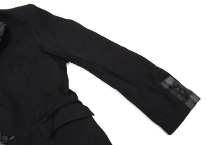 COMME des GARCONS HOMME Dyed Poly Lapel Black Grey Jacket Size S